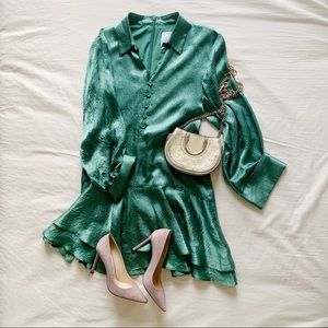 Authentic NEW C/MEO BE HERE NOW DRESS green S